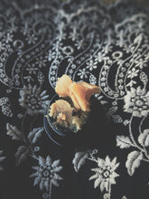 Load image into Gallery viewer, Gothic Amber. natural perfume. Dark amber fit for bayous, lace chokers, sterling heart lockets, black cameos, and tasseomancy. October 2024