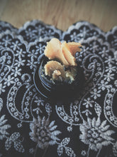 Load image into Gallery viewer, Gothic Amber. natural perfume. Dark amber fit for bayous, lace chokers, sterling heart lockets, black cameos, and tasseomancy. October 2024