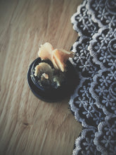 Load image into Gallery viewer, Gothic Amber. natural perfume. Dark amber fit for bayous, lace chokers, sterling heart lockets, black cameos, and tasseomancy. October 2024