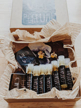 Load image into Gallery viewer, Castle. tarot perfume. deglet noor dates, saffron, pistachio, black roses, cardamom, chestnut, flint, stone, and mahogany. November 2024