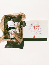 Load image into Gallery viewer, Rose Red. natural perfume. moroccan rose's juicy petals with white sage dust. lapsang souchong smoke, naga resin, dominican sage. May 2023