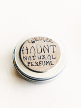 Load image into Gallery viewer, Haunt. natural perfume. amber-honey incense, smouldering resins. April 2023