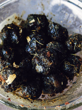 Load image into Gallery viewer, Inchoate Neri-Koh Incense. Zaatar, Malawi camphor basil, scented geranium, black sage, roses (alba, moss, damask, musk, and gallica), apricots, cardamom, wild fir balsam and red spruce boughs.