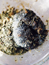 Load image into Gallery viewer, Inchoate Neri-Koh Incense. Zaatar, Malawi camphor basil, scented geranium, black sage, roses (alba, moss, damask, musk, and gallica), apricots, cardamom, wild fir balsam and red spruce boughs.