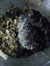 Load image into Gallery viewer, Inchoate Neri-Koh Incense. Zaatar, Malawi camphor basil, scented geranium, black sage, roses (alba, moss, damask, musk, and gallica), apricots, cardamom, wild fir balsam and red spruce boughs.
