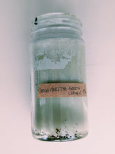 Load image into Gallery viewer, Virgo and the Green Cipher ♍︎ enfleurage perfume. nicotiana alata flower enfleurage. jasmine tobacco flower. fragrant screwpine. wool and wild moss base, herbs. August 2021