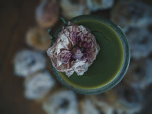 Load image into Gallery viewer, Rose Milk. enfleurage perfume. rosa centifolia, milk oolong, calamondin enfleurage, tahitian vanilla, mysore sandalwood, khadrawi dates. February 2022