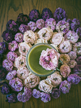 Load image into Gallery viewer, Rose Milk. enfleurage perfume. rosa centifolia, milk oolong, calamondin enfleurage, tahitian vanilla, mysore sandalwood, khadrawi dates. February 2022
