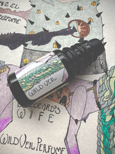 Load image into Gallery viewer, Bluebeard's Wife. natural perfume. saffron powder, peaches, roses, frangipani & ylang. January 2023