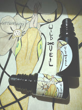 Load image into Gallery viewer, Cottonmouth. botanical perfume from long term tinctures. jasmine rice, cognac, lapsang souchong, lanolin, roses, incense, henna, rock musk. January 2022