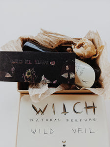 Witch. natural perfume. smoky amber with flecks of iron, ash, metal alloys, and straw