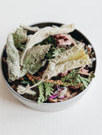 Ghost incense. Perfumer-grown cured herbs and woods. Dominican sage, northern white cedar, scented geranium, patchouli.