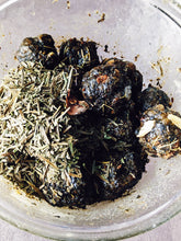 Load image into Gallery viewer, Inchoate Neri-Koh Incense. Zaatar, Malawi camphor basil, scented geranium, black sage, roses (alba, moss, damask, musk, and gallica), apricots, cardamom, wild fir balsam and red spruce boughs.
